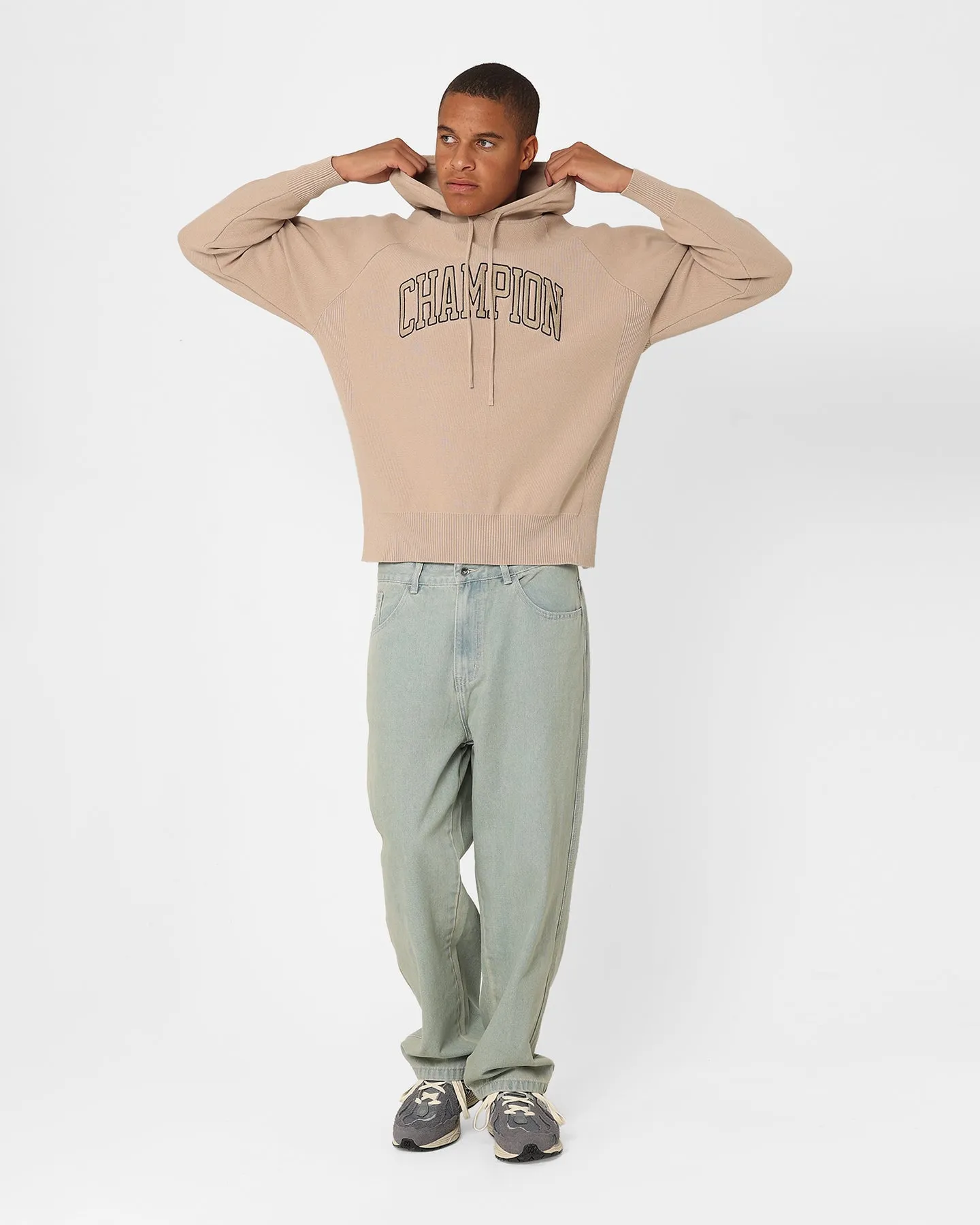 Champion LFS Knitted Hoodie Cafe Latte