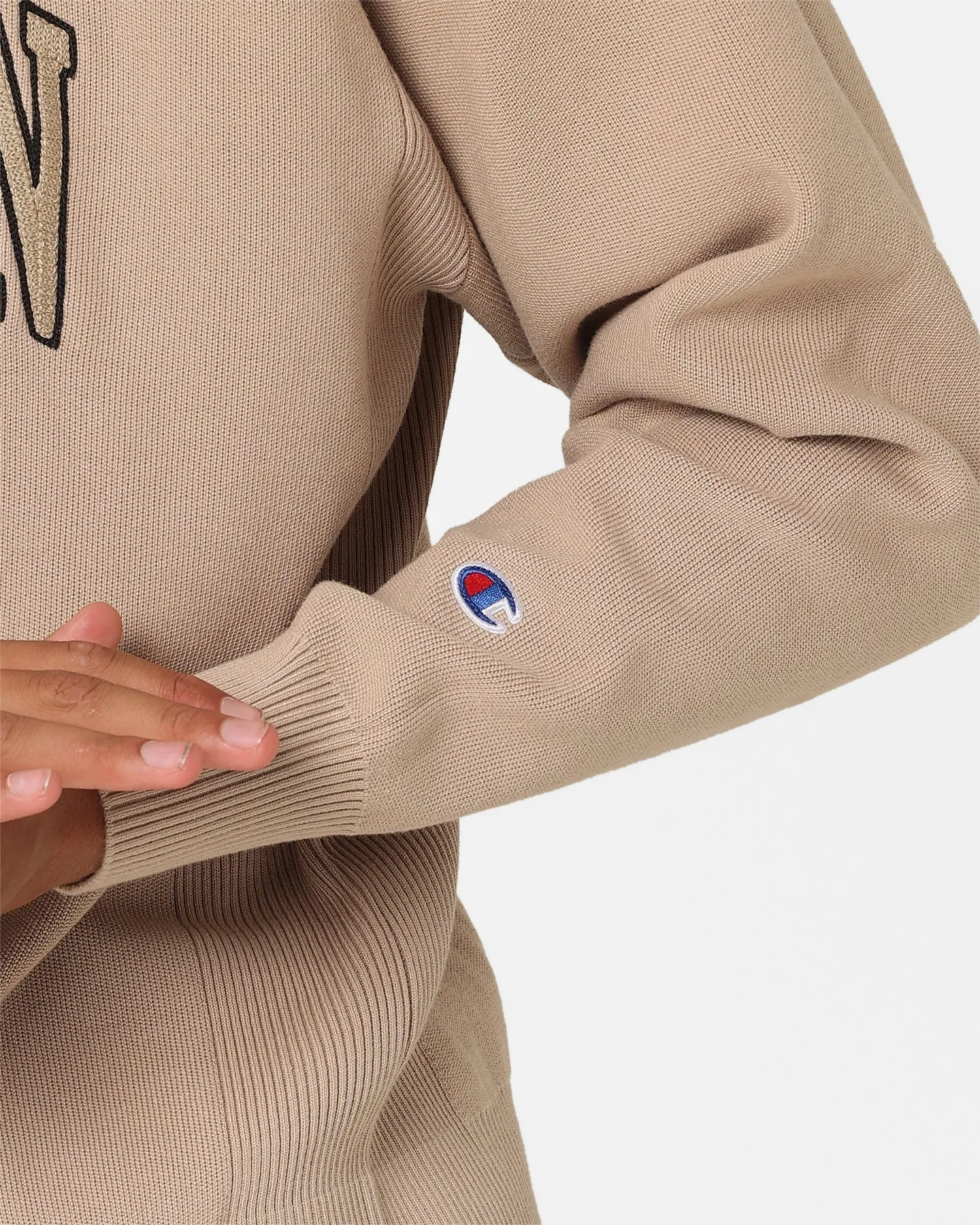 Champion LFS Knitted Hoodie Cafe Latte