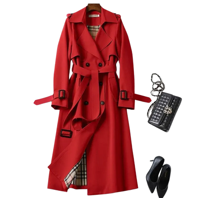 Christai | Women's Long Trench Coat | Buttoned Down Jacket