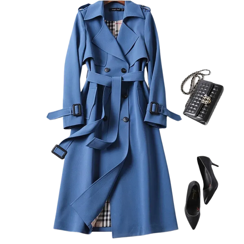Christai | Women's Long Trench Coat | Buttoned Down Jacket