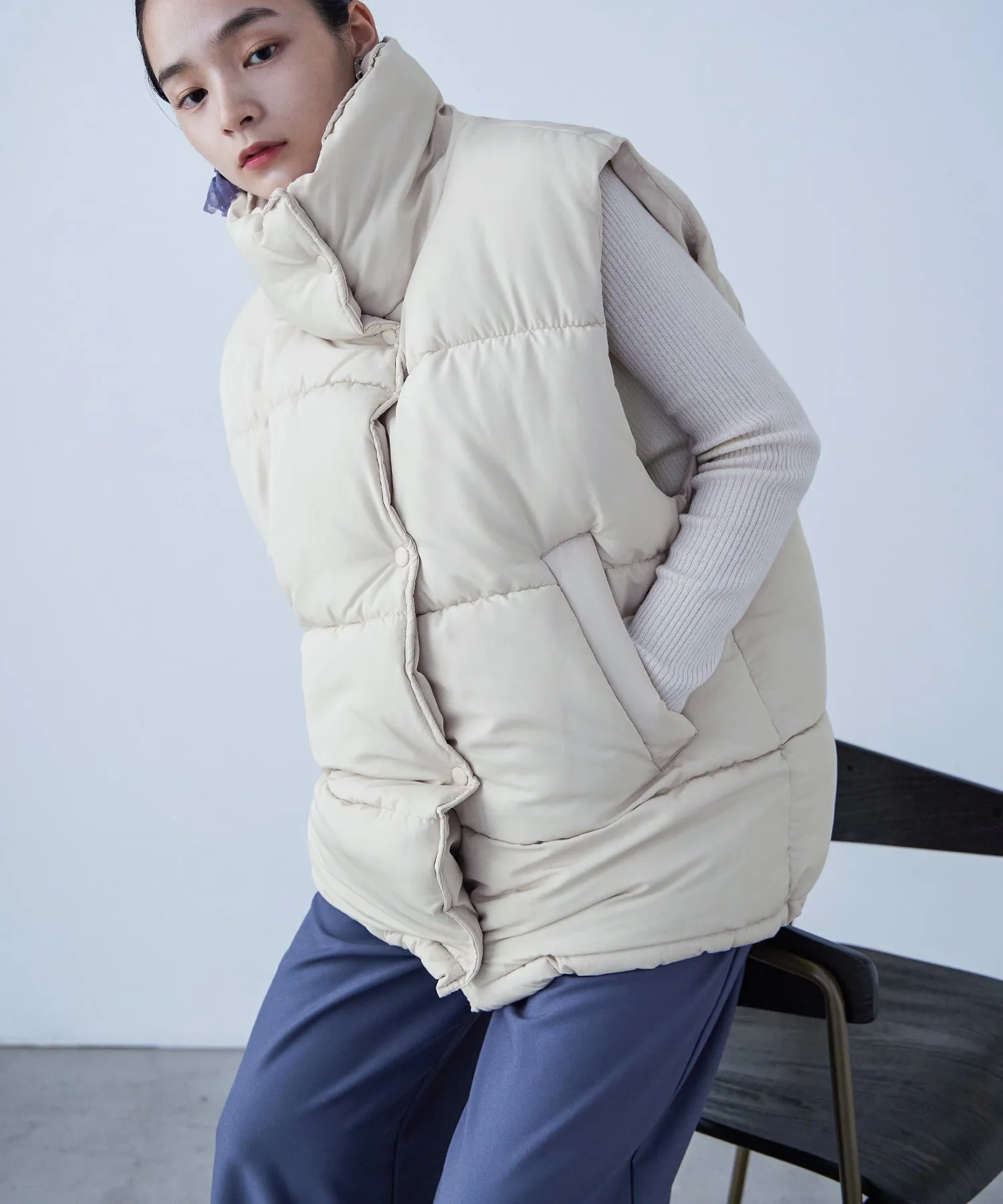 Fake Down Oversize Vest