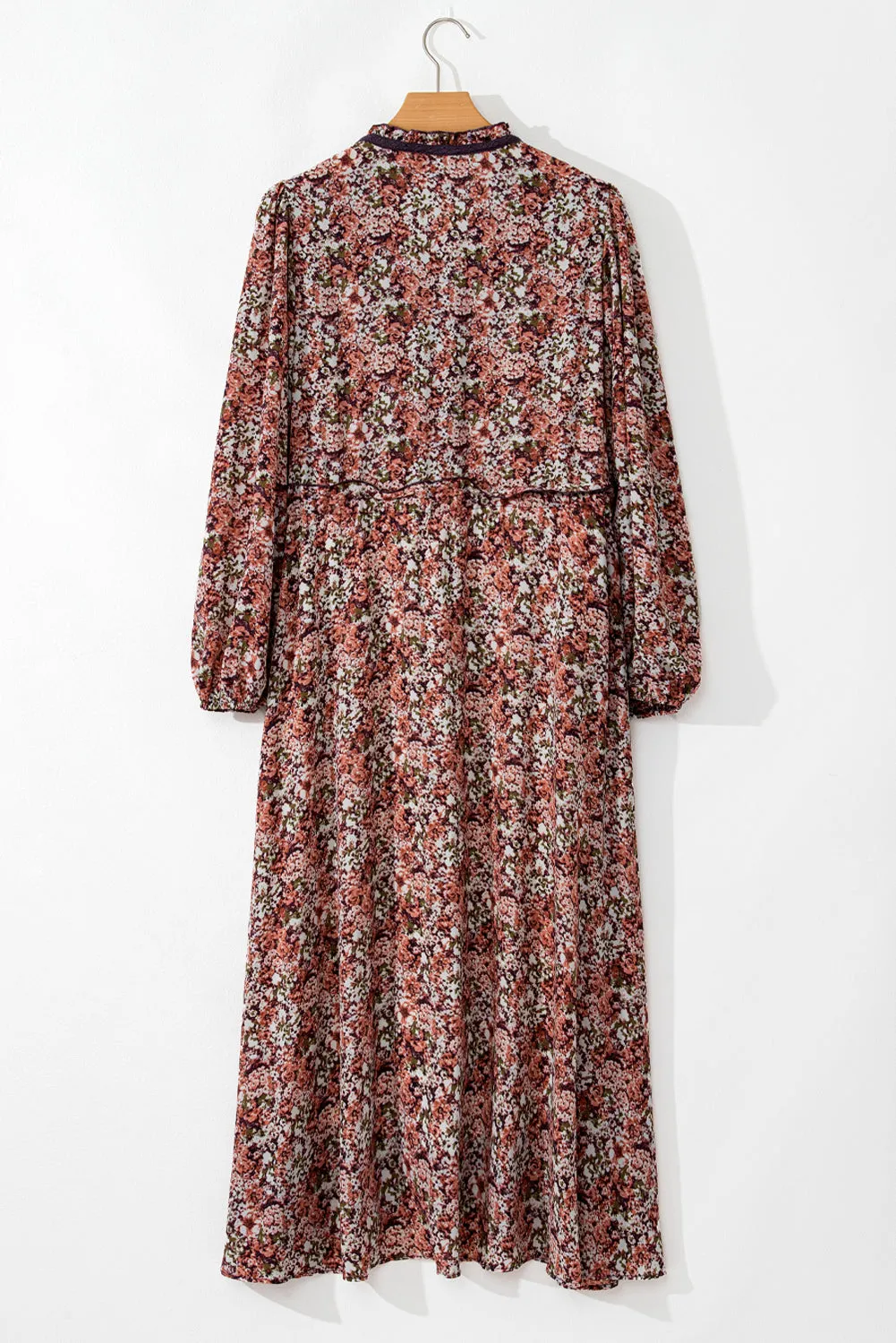 Floral Print V-Neck Midi Dress