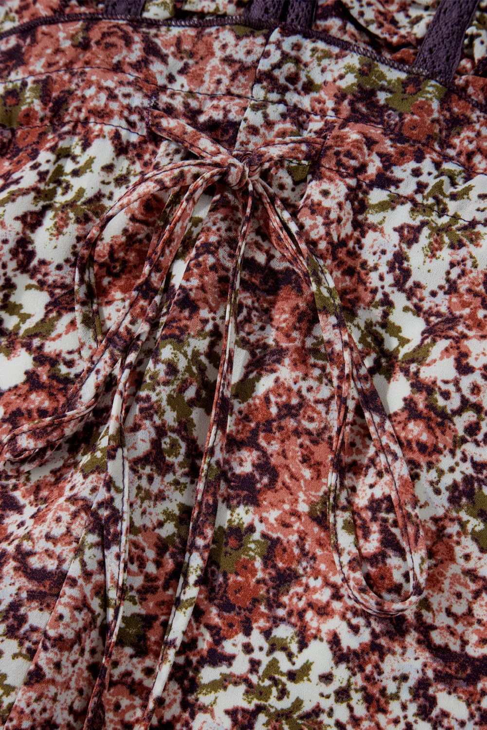 Floral Print V-Neck Midi Dress