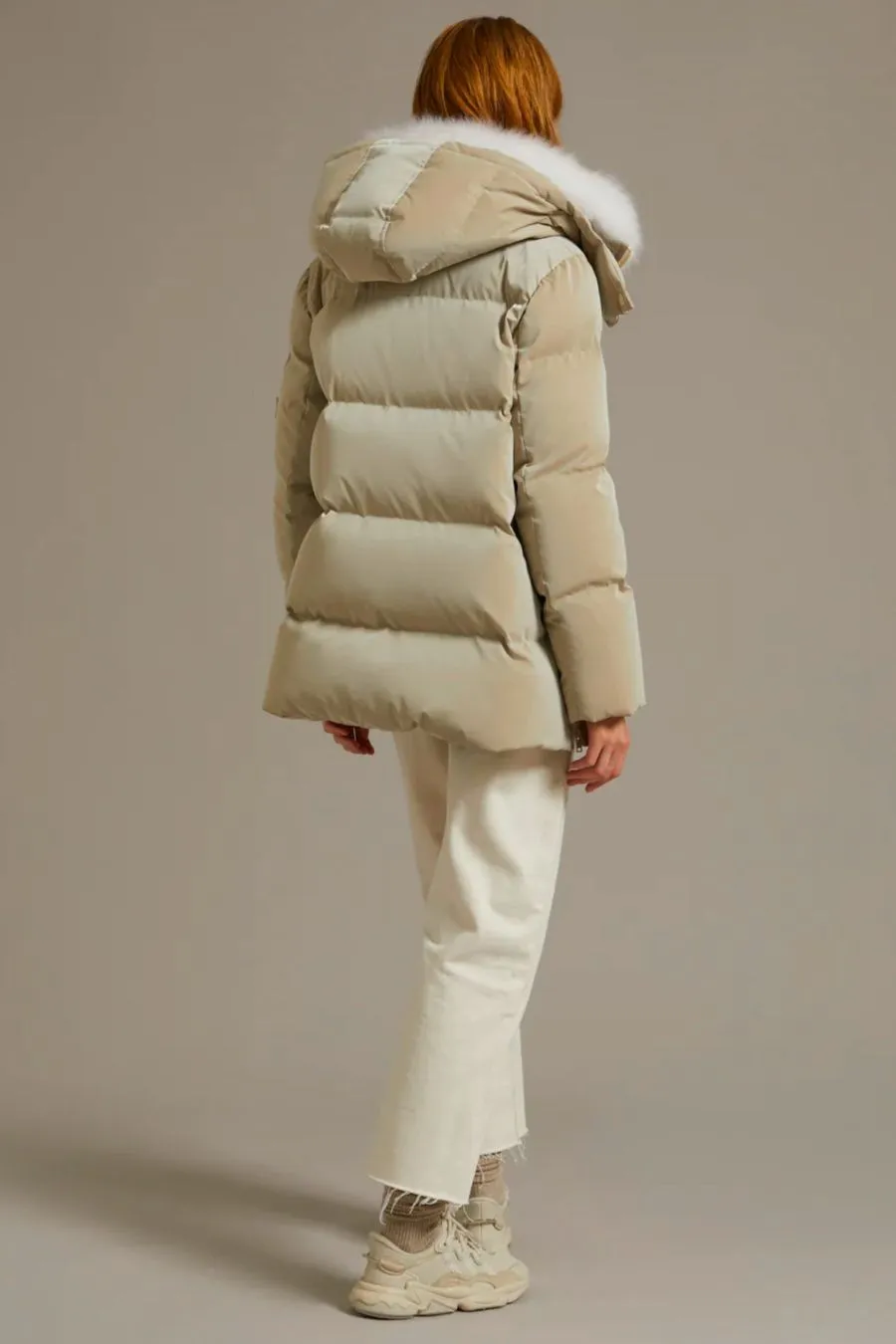 Glazed Technical Parka 76cm Pearl