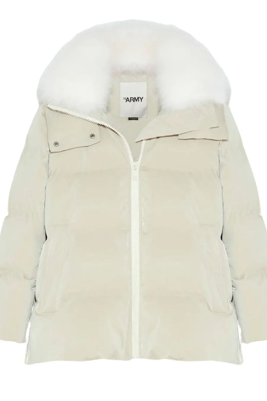 Glazed Technical Parka 76cm Pearl