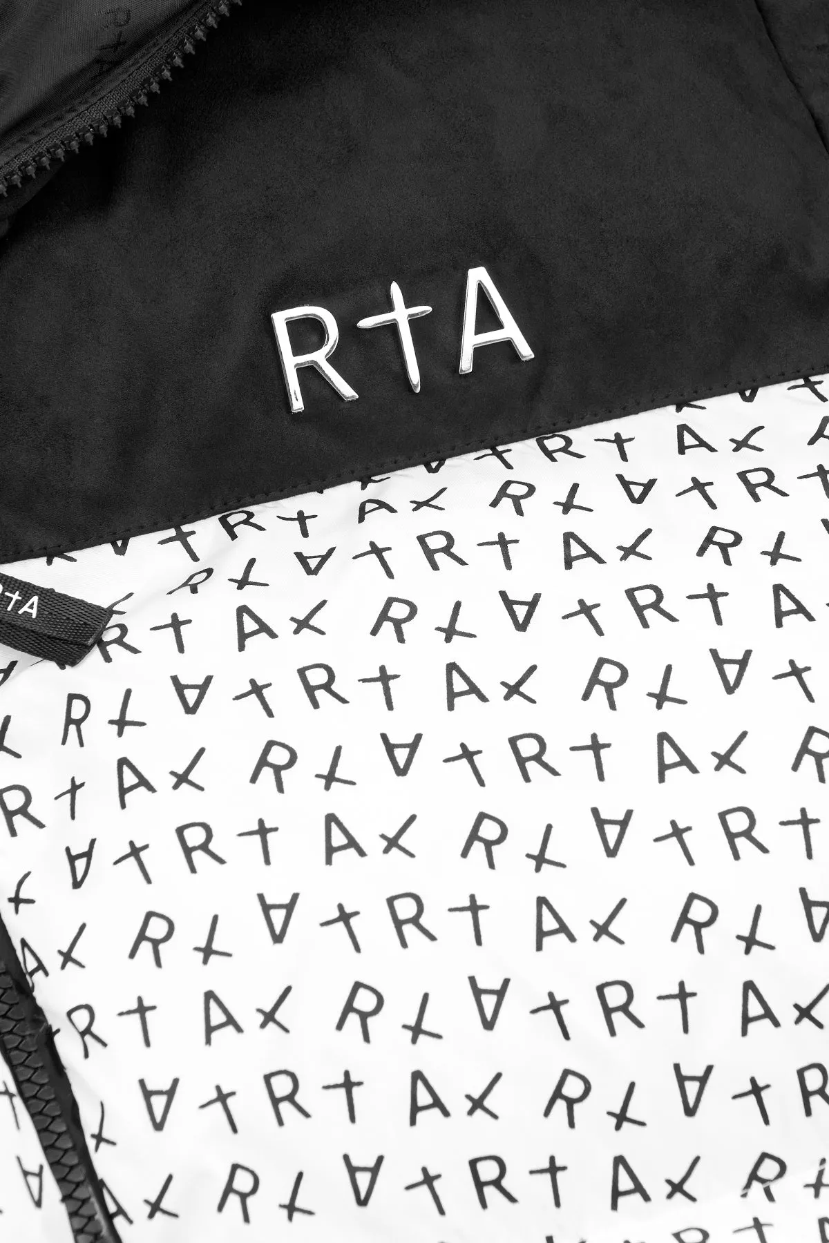 GRANT JACKET | BLACK WHITE ALLOVER LOGO