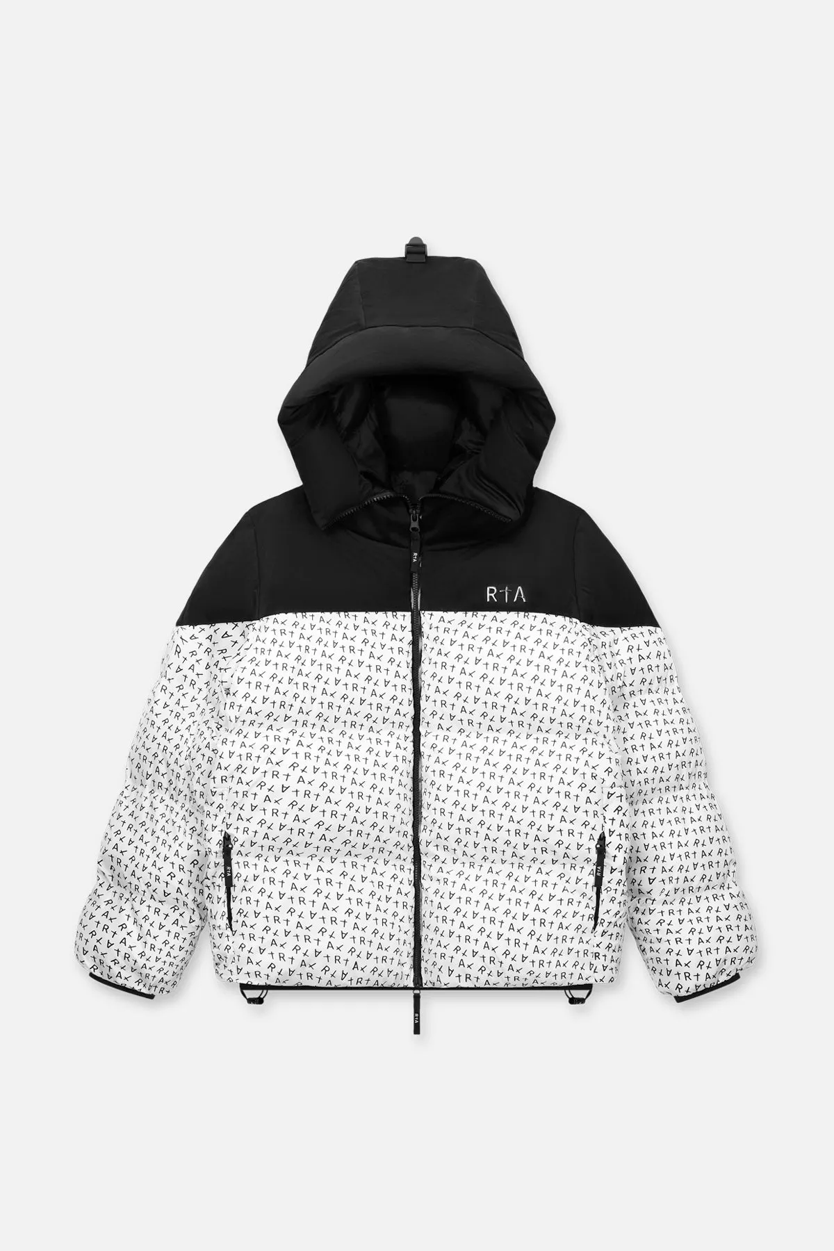 GRANT JACKET | BLACK WHITE ALLOVER LOGO
