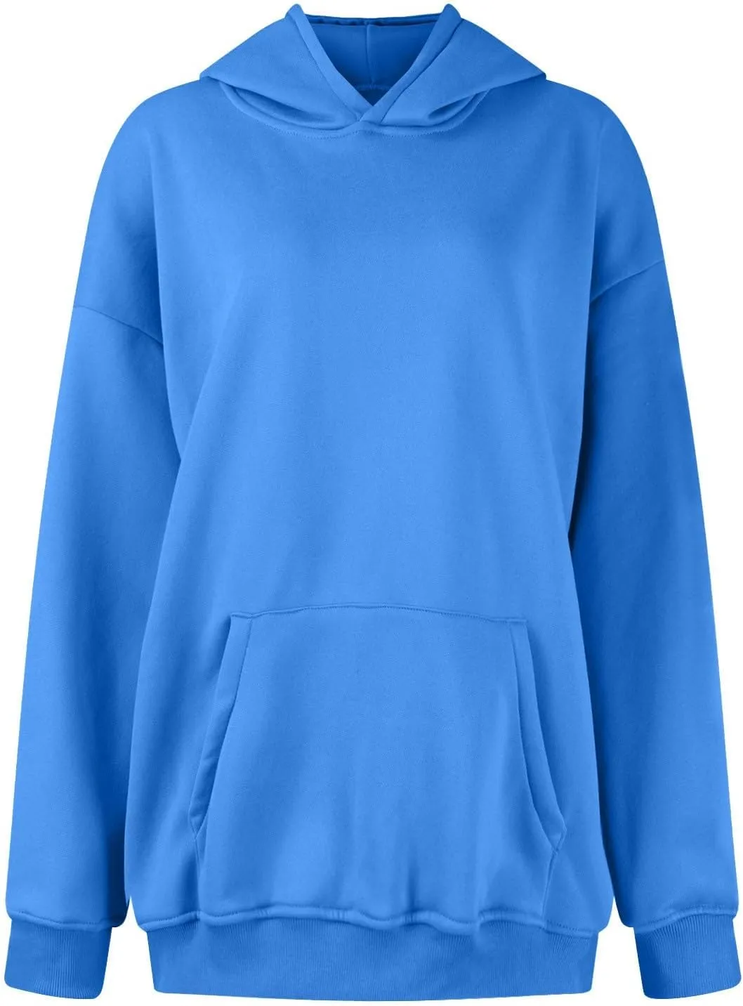 Womens Oversized Hoodies Causal Long Sleeve Fleece Hooded Sweatshirt Comfy Solid Color Pullover Tops Fall Outfits