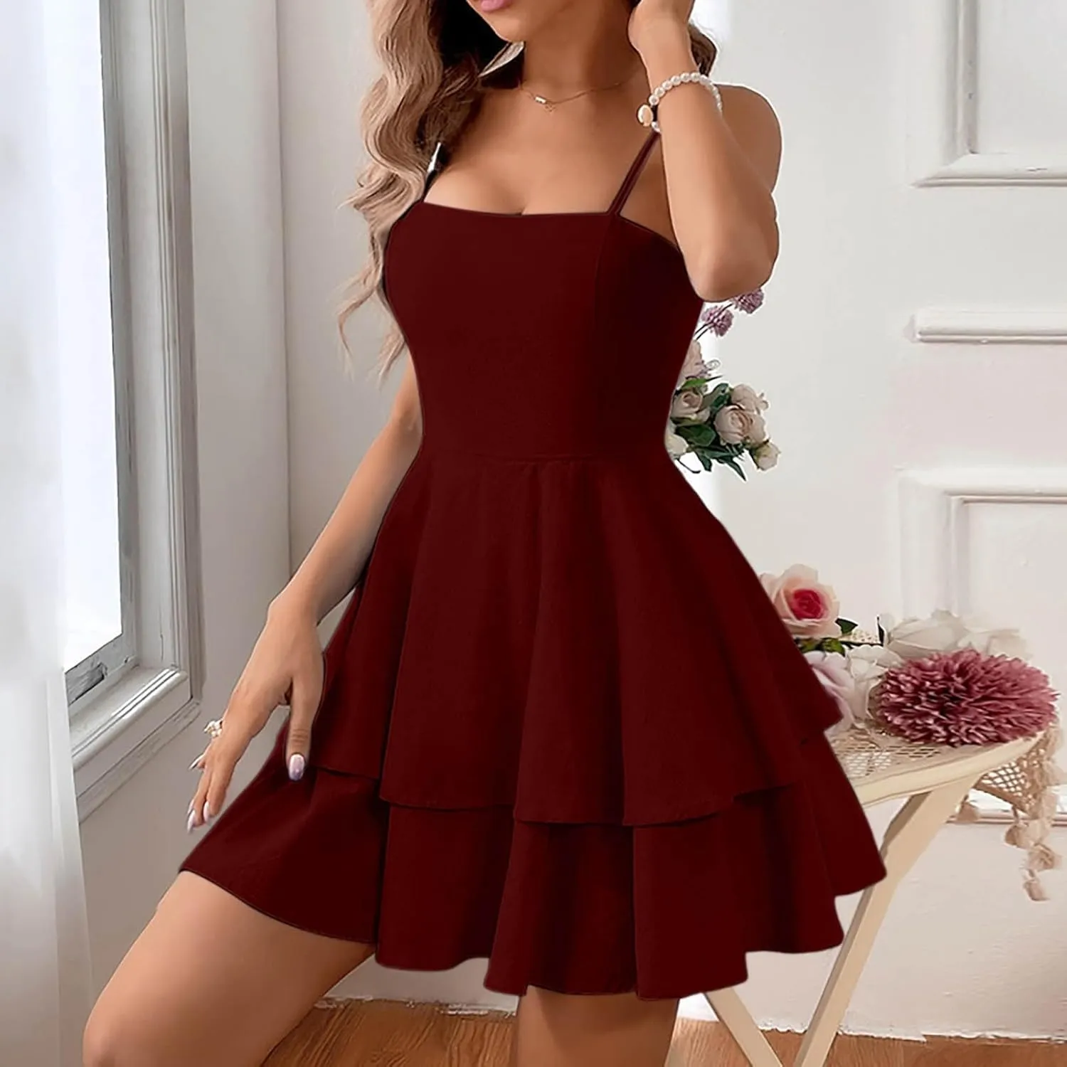 Womens Summer Tube Dress Off Shoulder Strapless Casual Sundress Tiered Mini Beach Wedding Guest Dresses Short Dress